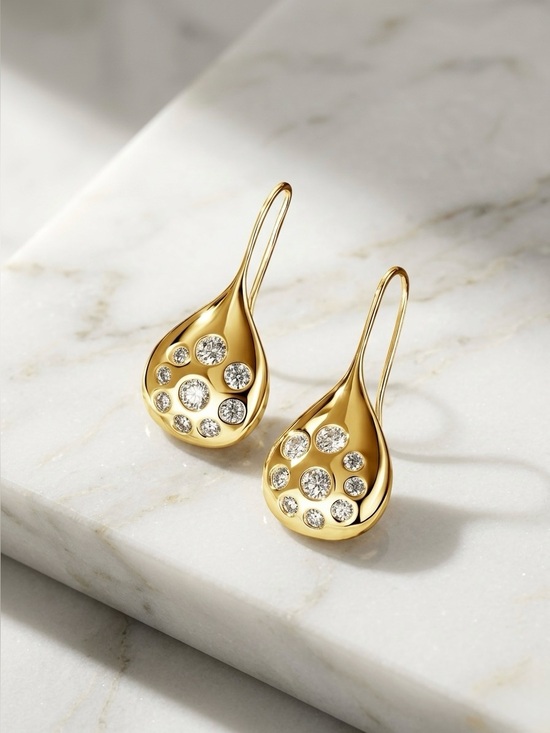 Jewelry - 1.6ctw Teardrop Fish Hook Drop Earrings 14k Gold Plated S925